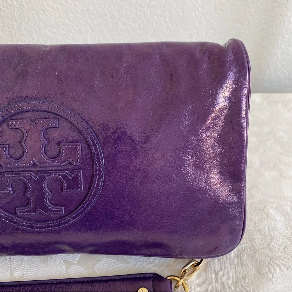 Tory Burch purple reva convertible bag